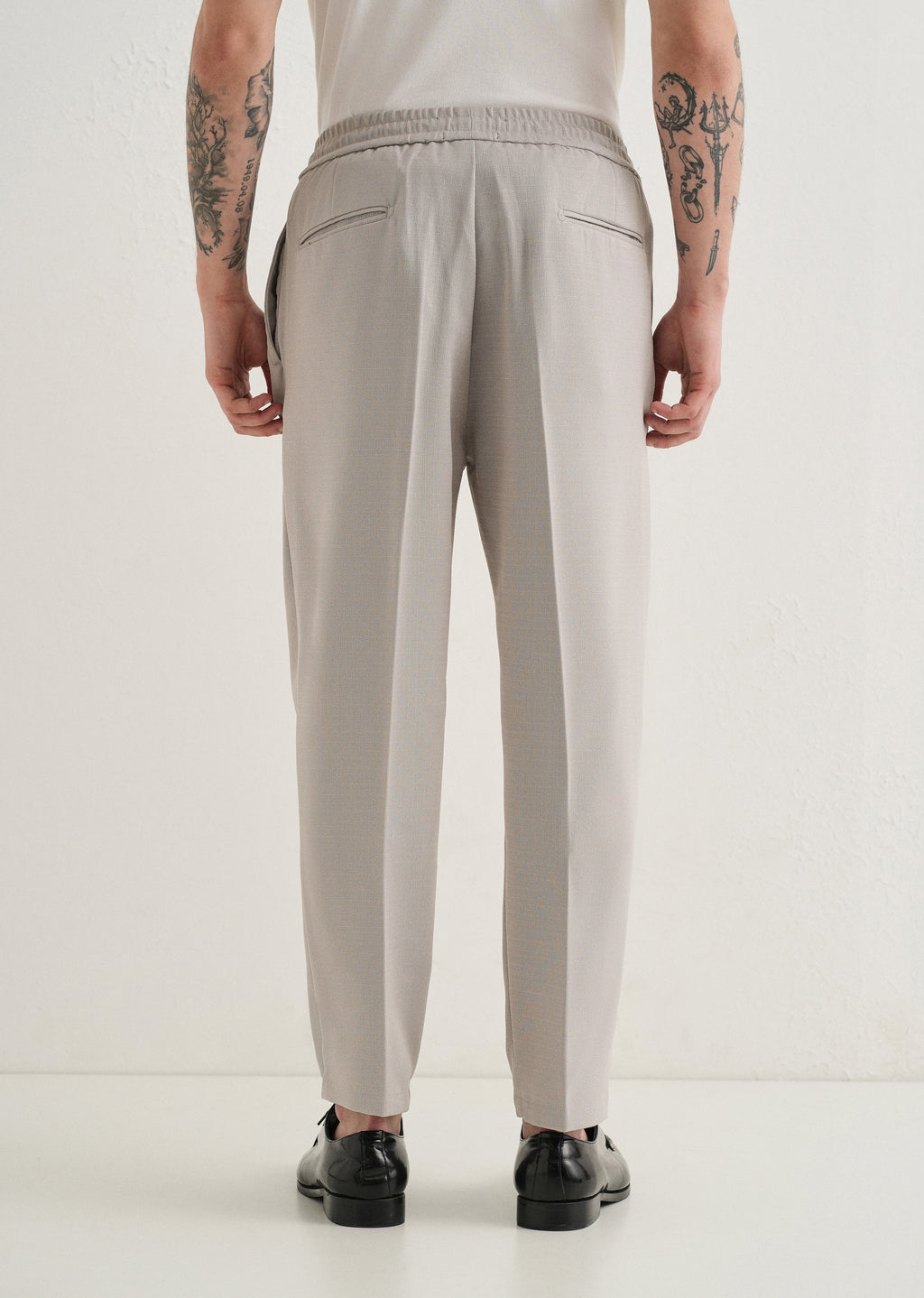 Pastel Grey Pleated Korean Pant