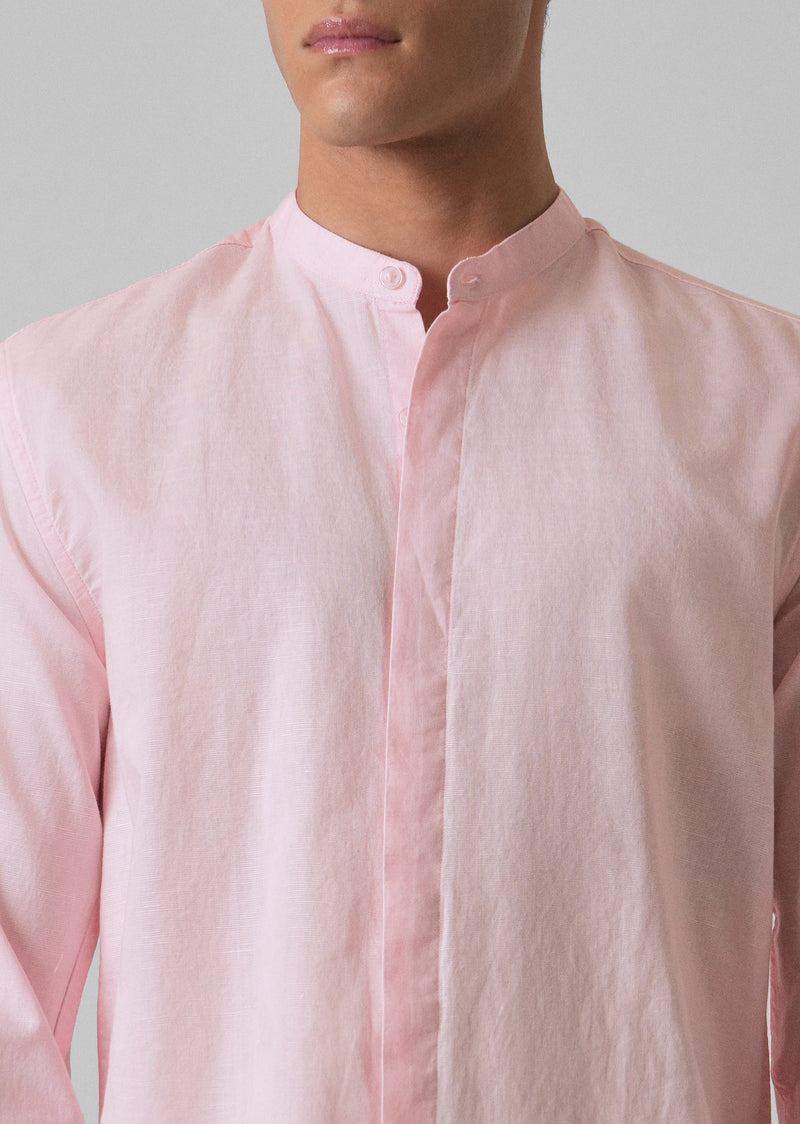 Pastel Pink Cotton Linen Shirt