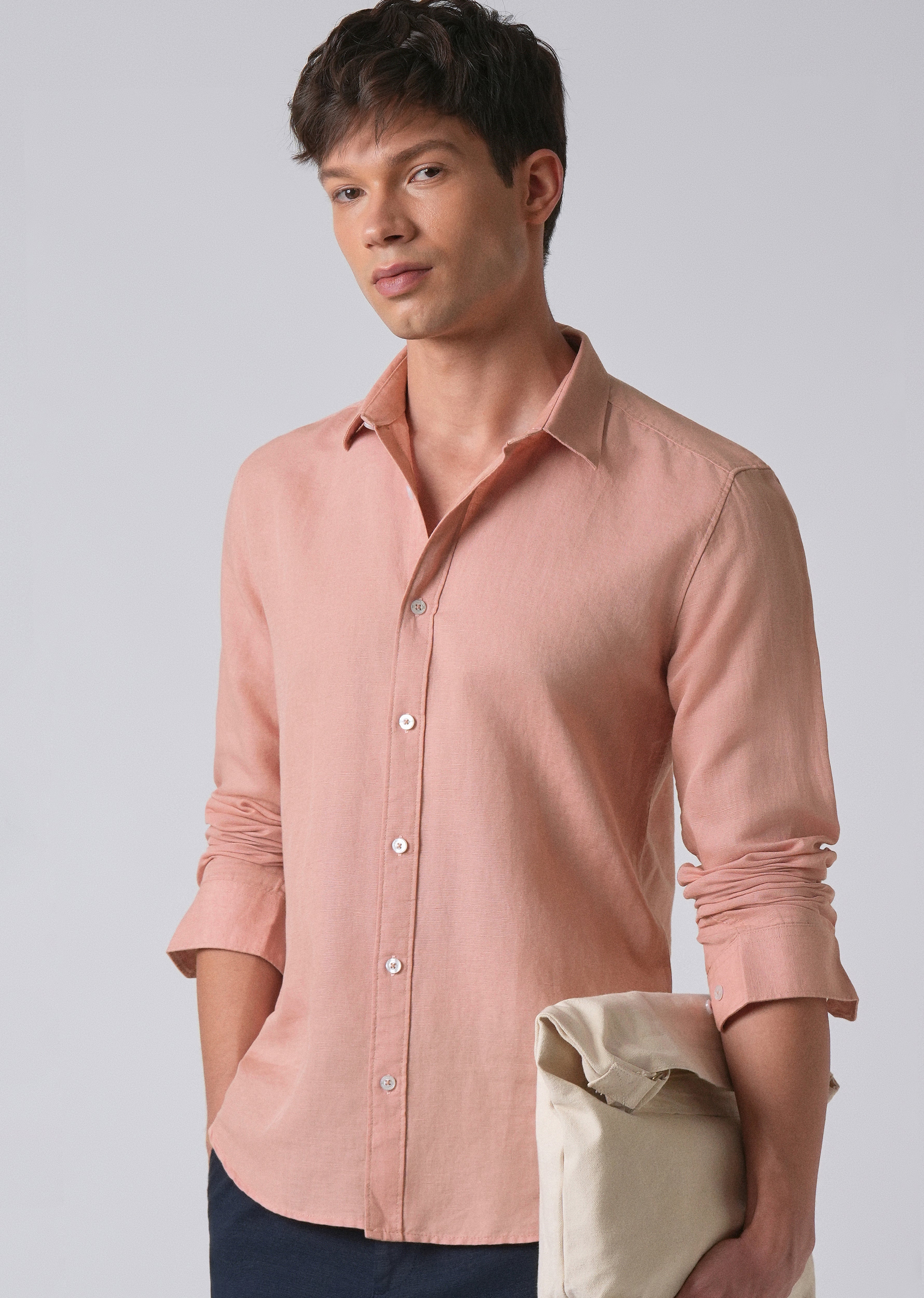 Peach Linen Shirt