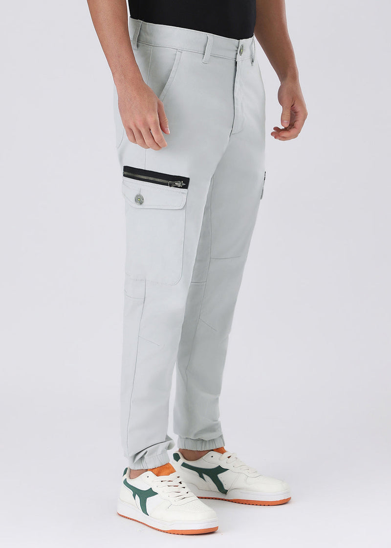 Pearl Gray Elasticated Cargo Pant
