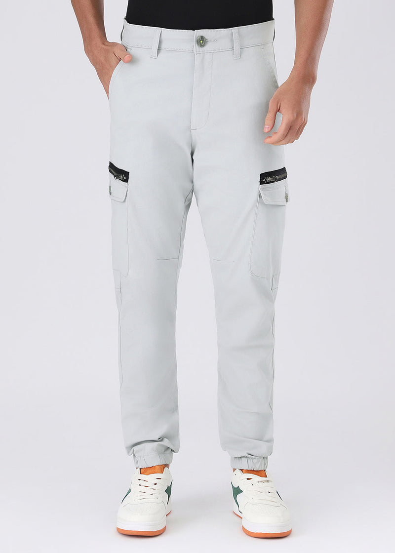 Pearl Gray Elasticated Cargo Pant