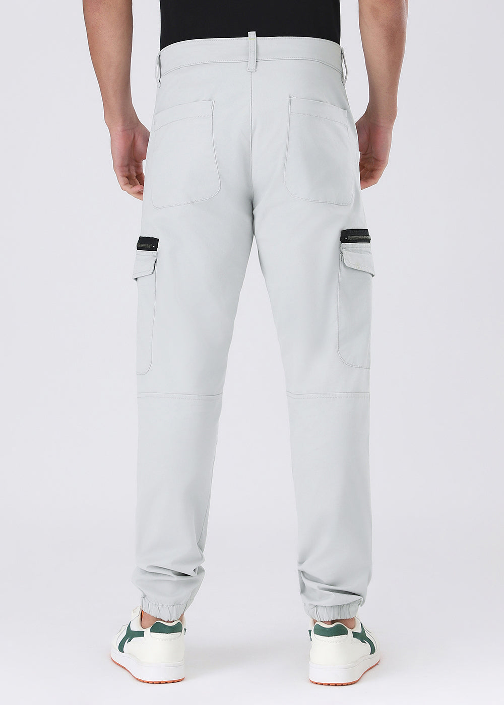 Pearl Gray Elasticated Cargo Pant