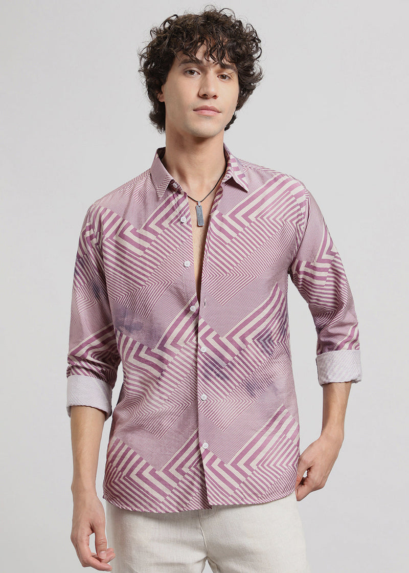 Pink Linear Print shirt