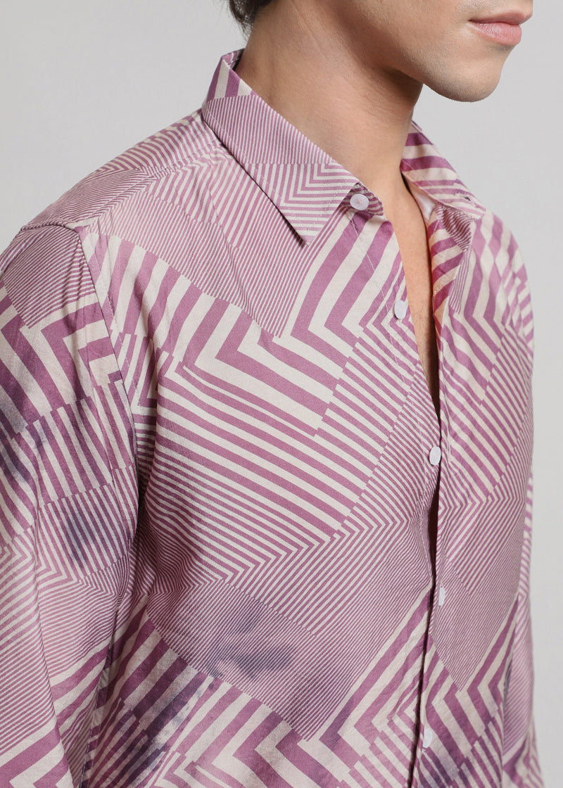 Pink Linear Print shirt