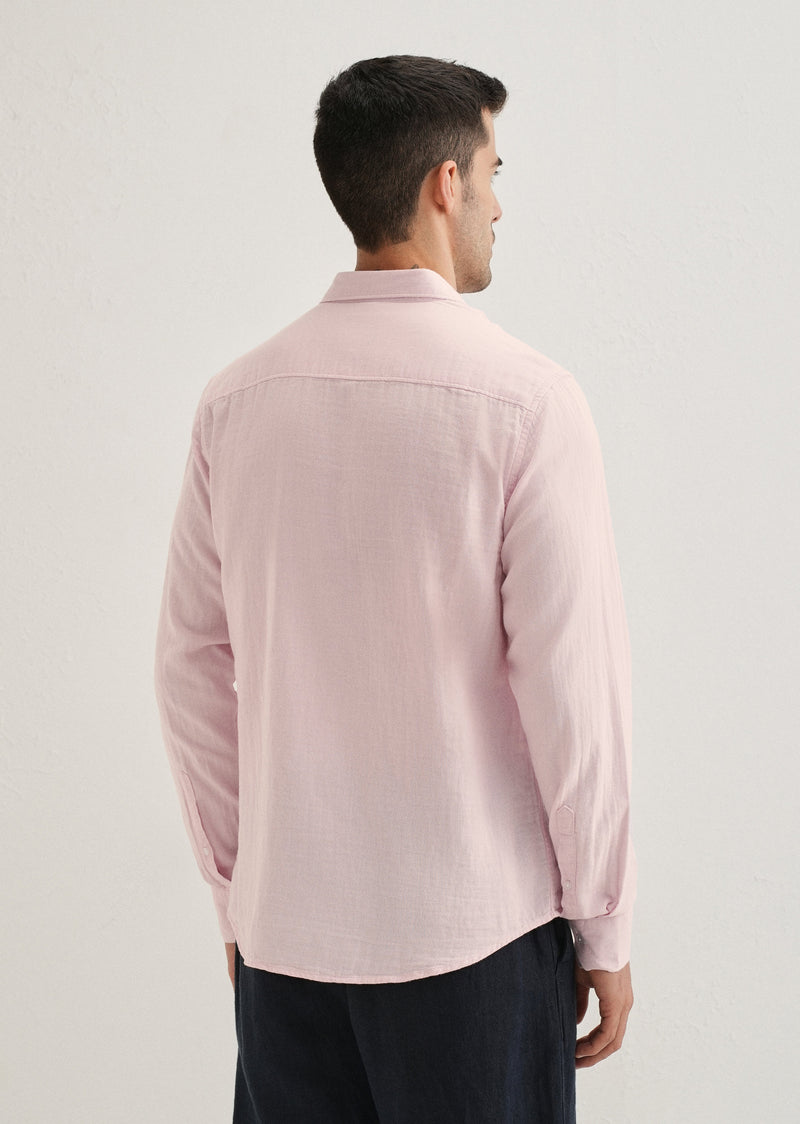 Pink Plain Double Cloth Cotton Shirt