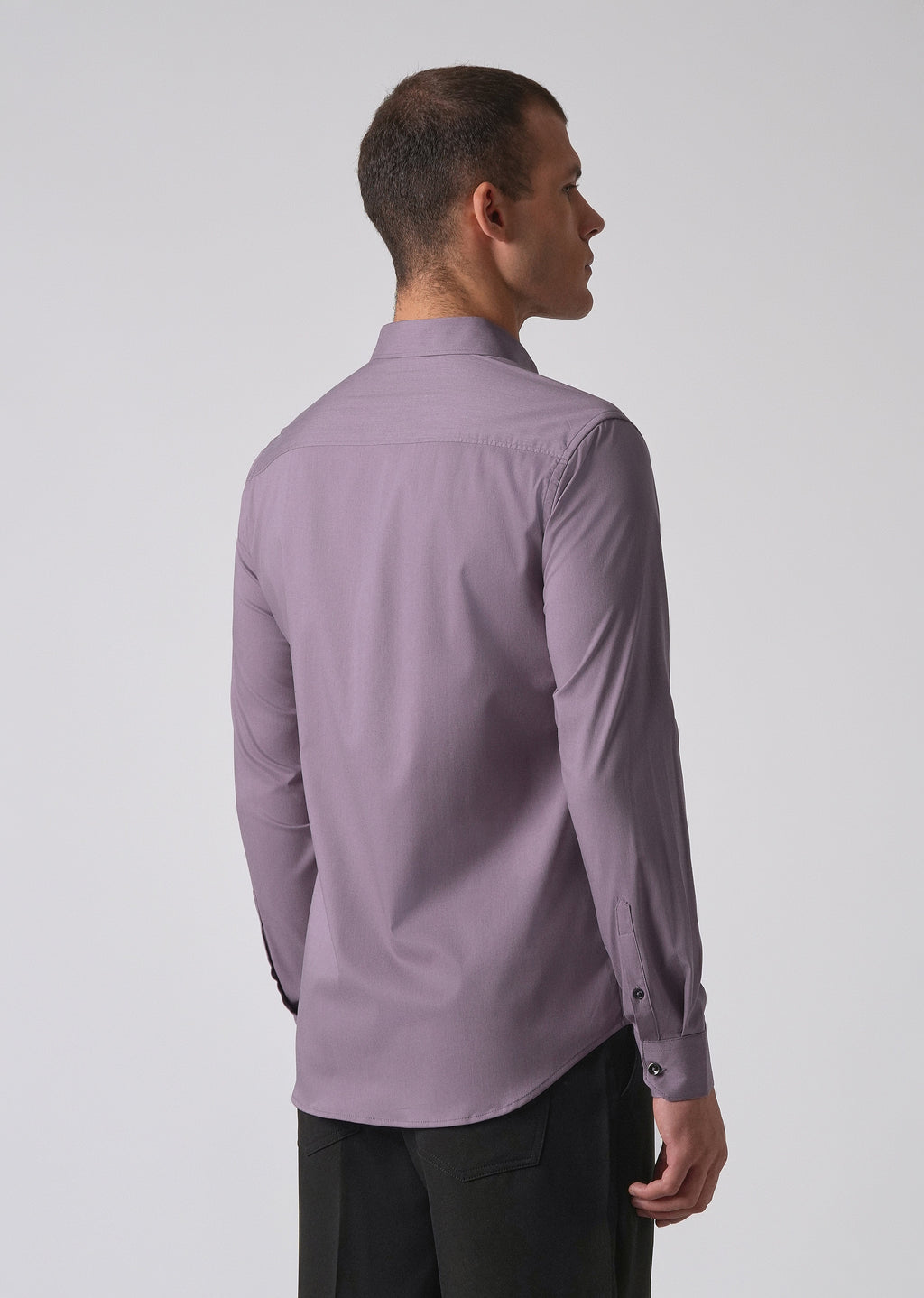 Purple Cotton Stretch Plain Shirt