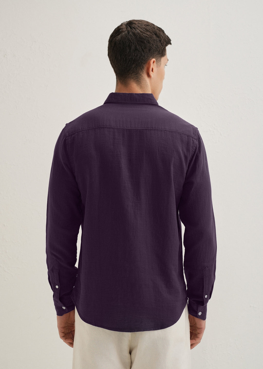 Purple Double Cloth Cotton Shirt