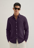 Purple Double Cloth Cotton Shirt