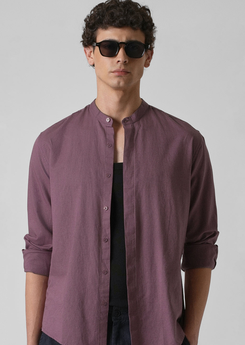 Purple Cotton Linen Shirt