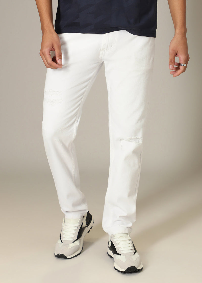 Ripped White Slim fit Jeans