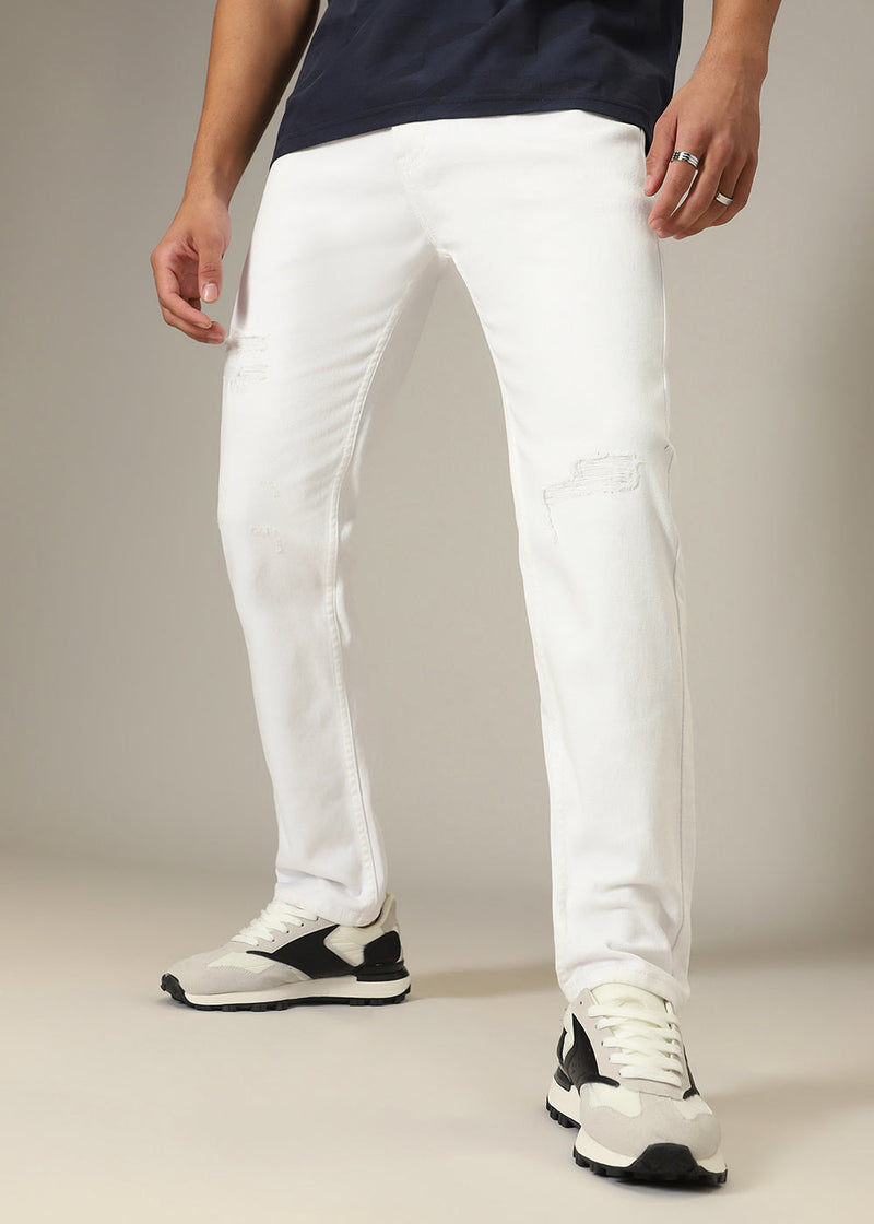 Ripped White Slim fit Jeans