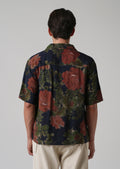 Rose Print Oversized Feather Shirt