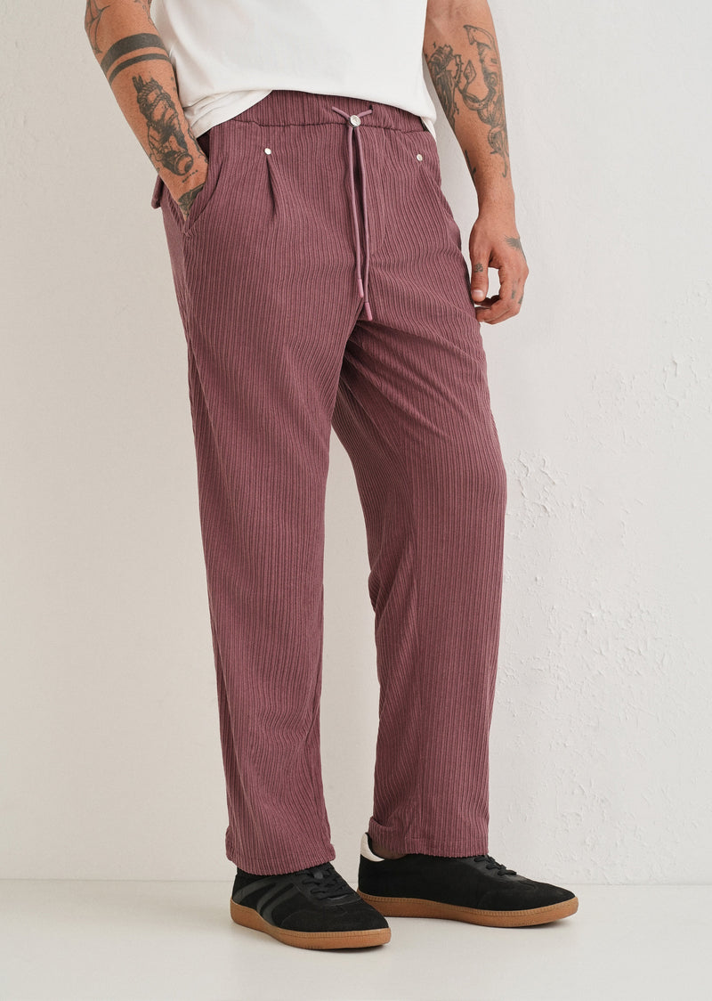 Rouge Pink Drawstring Corduroy Pant