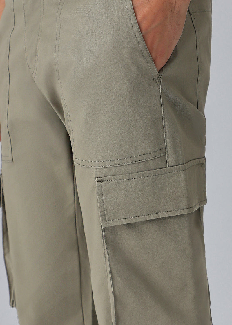 Olive Zipper Cargo Pant