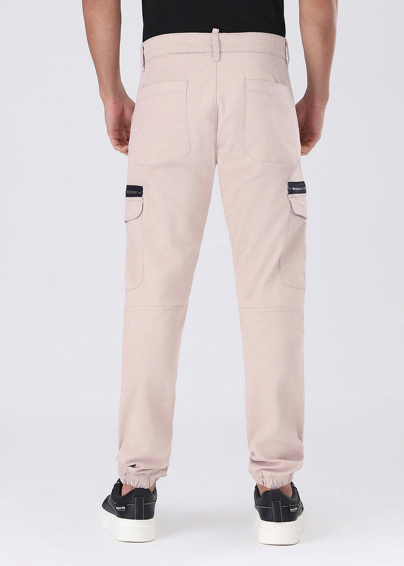 Sand Pink Elasticated Cargo Pant