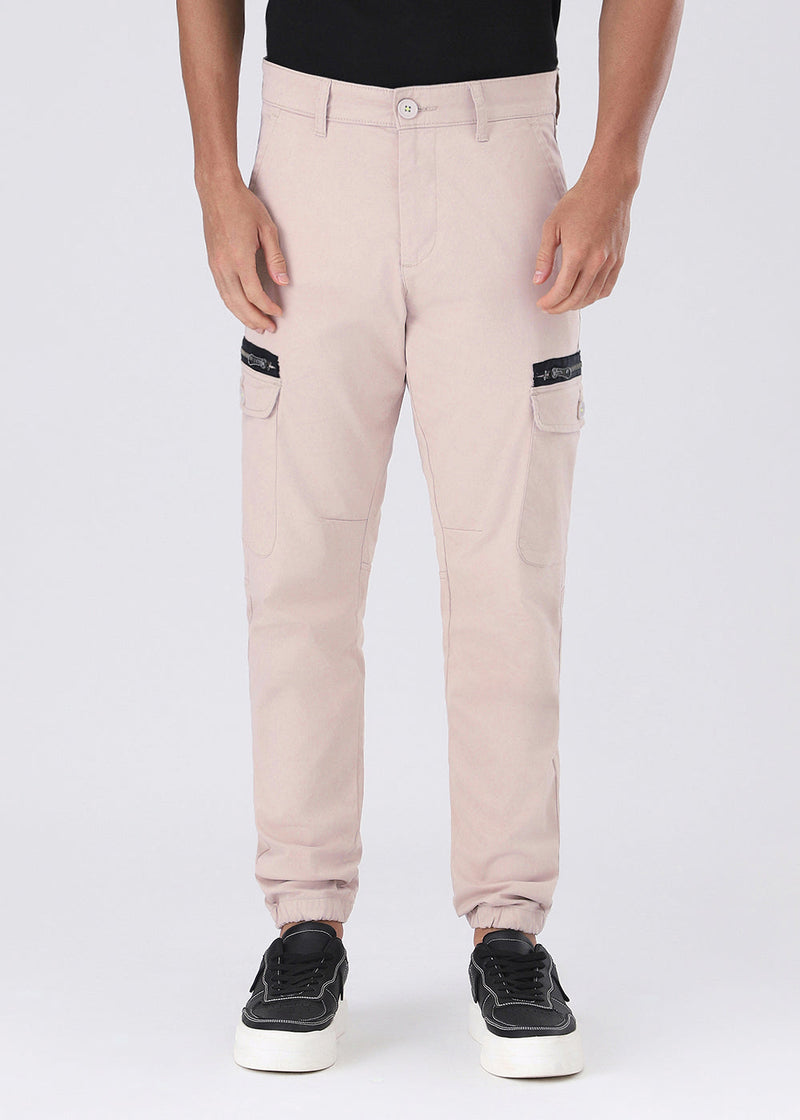 Sand Pink Elasticated Cargo Pant