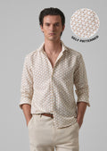 Sand Brown Self Pattern Shirt