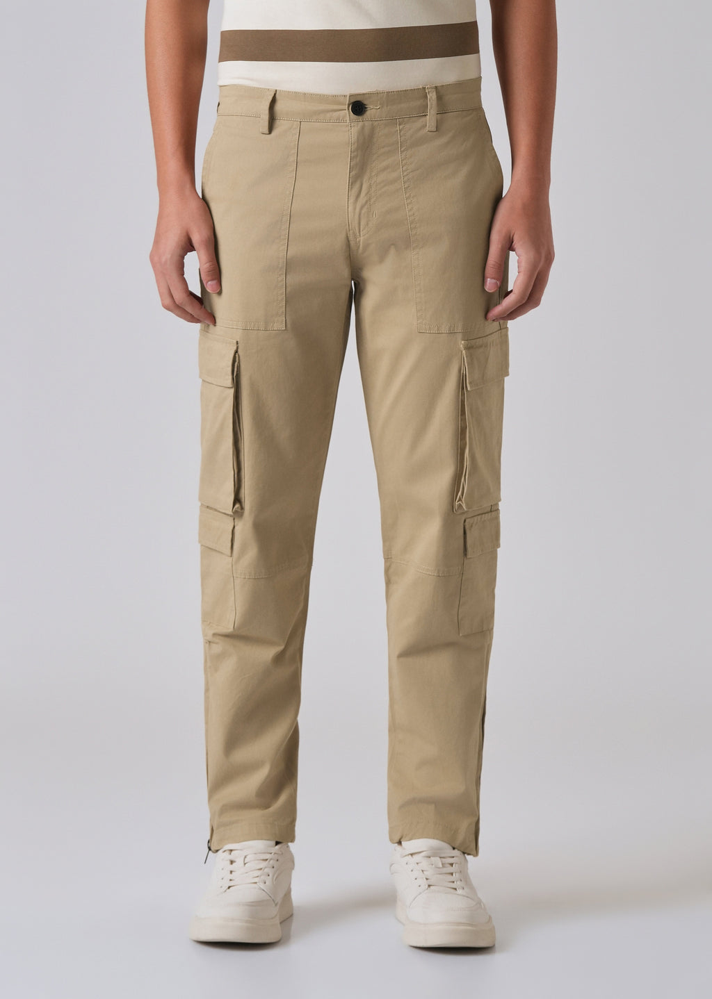 Sepia Brown Zipper Cargo Pant