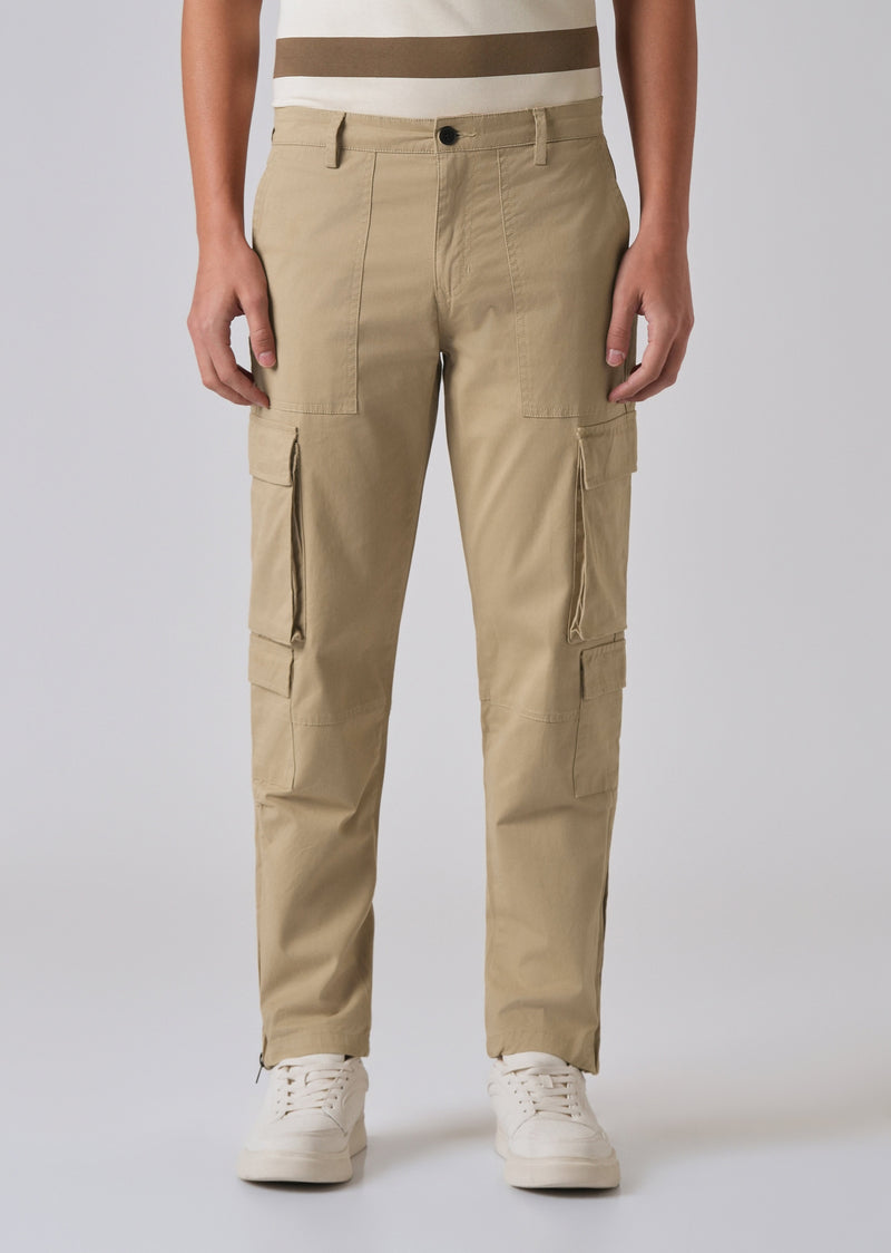 Sepia Brown Zipper Cargo Pant
