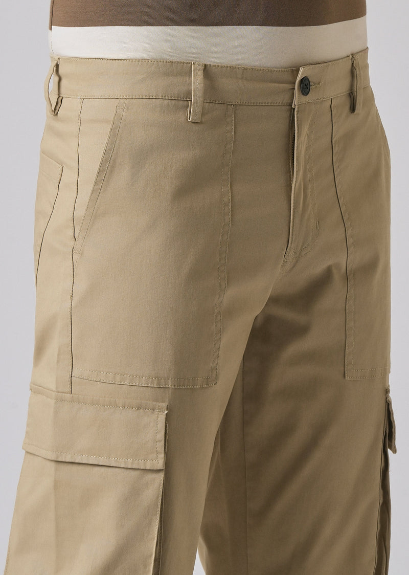 Sepia Brown Zipper Cargo Pant