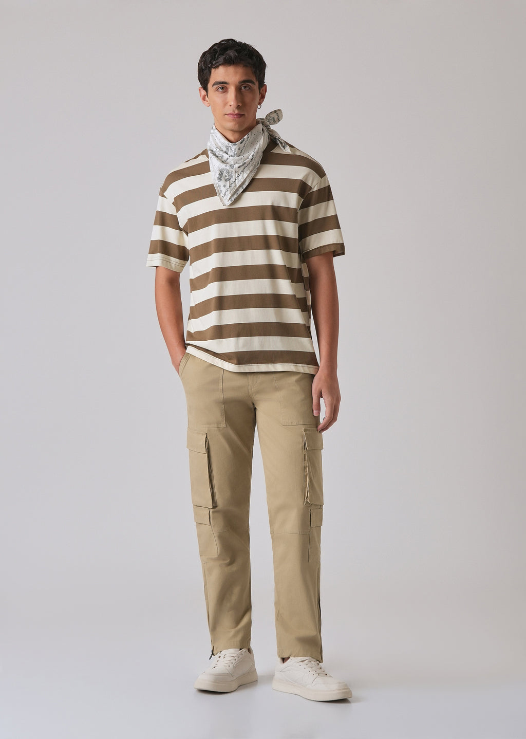 Sepia Brown Zipper Cargo Pant