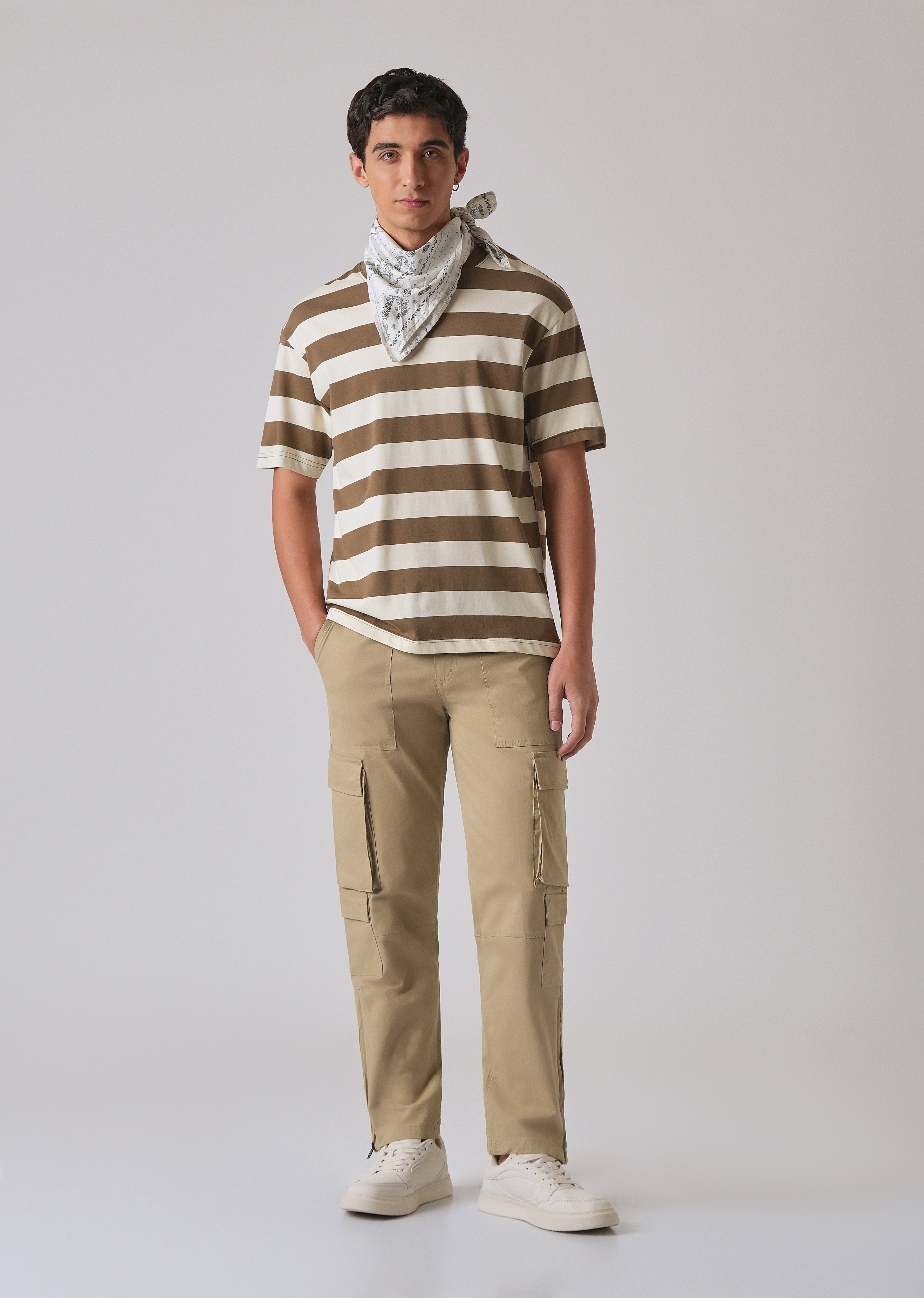 Sepia Brown Zipper Cargo Pant