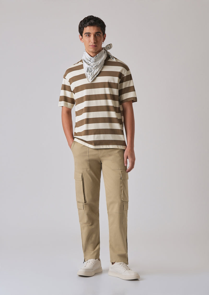 Sepia Brown Zipper Cargo Pant