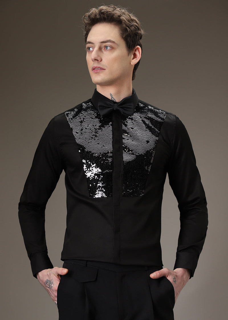 Sequence Debonair Designer Black Shirt