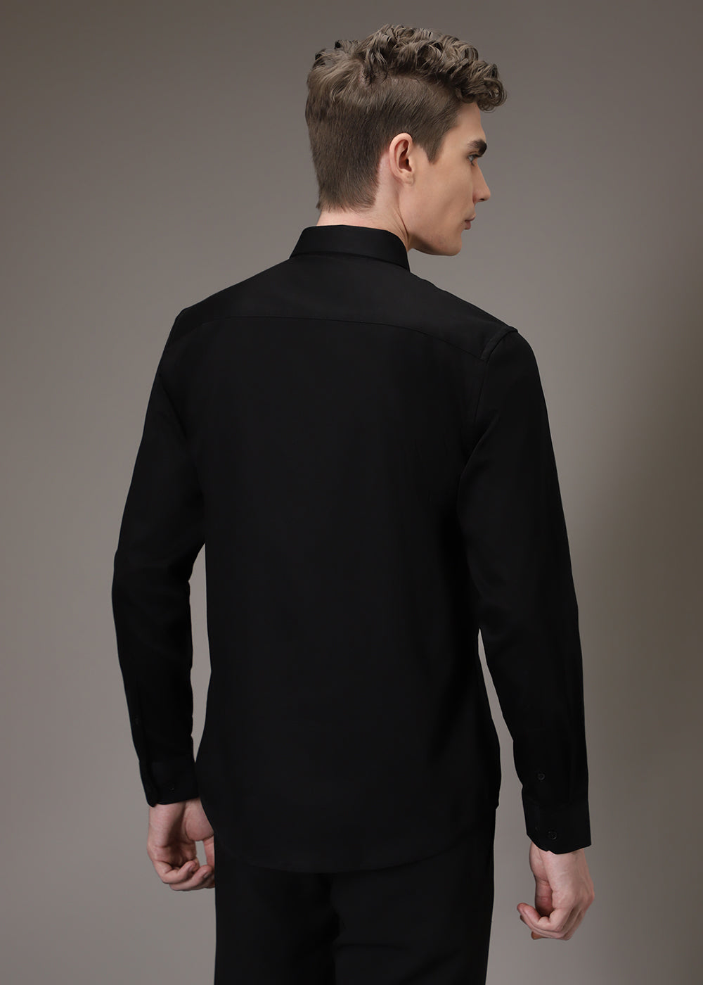 Stud Circle Eleganza Black Designer Shirt