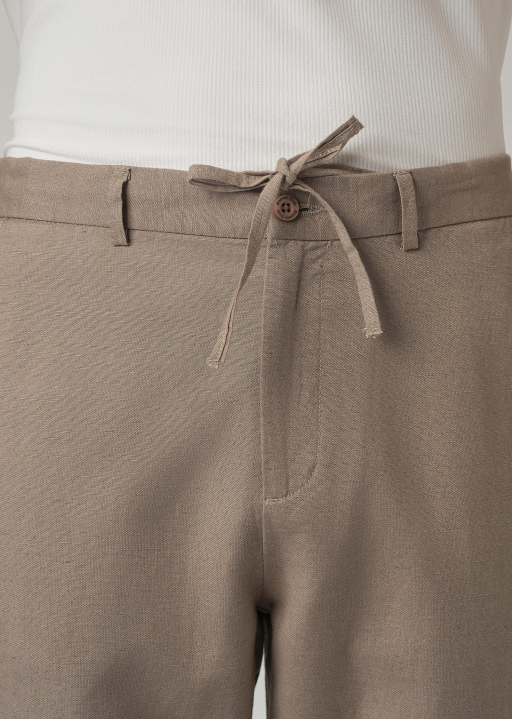 Tan Linen Relaxed Fit Trouser