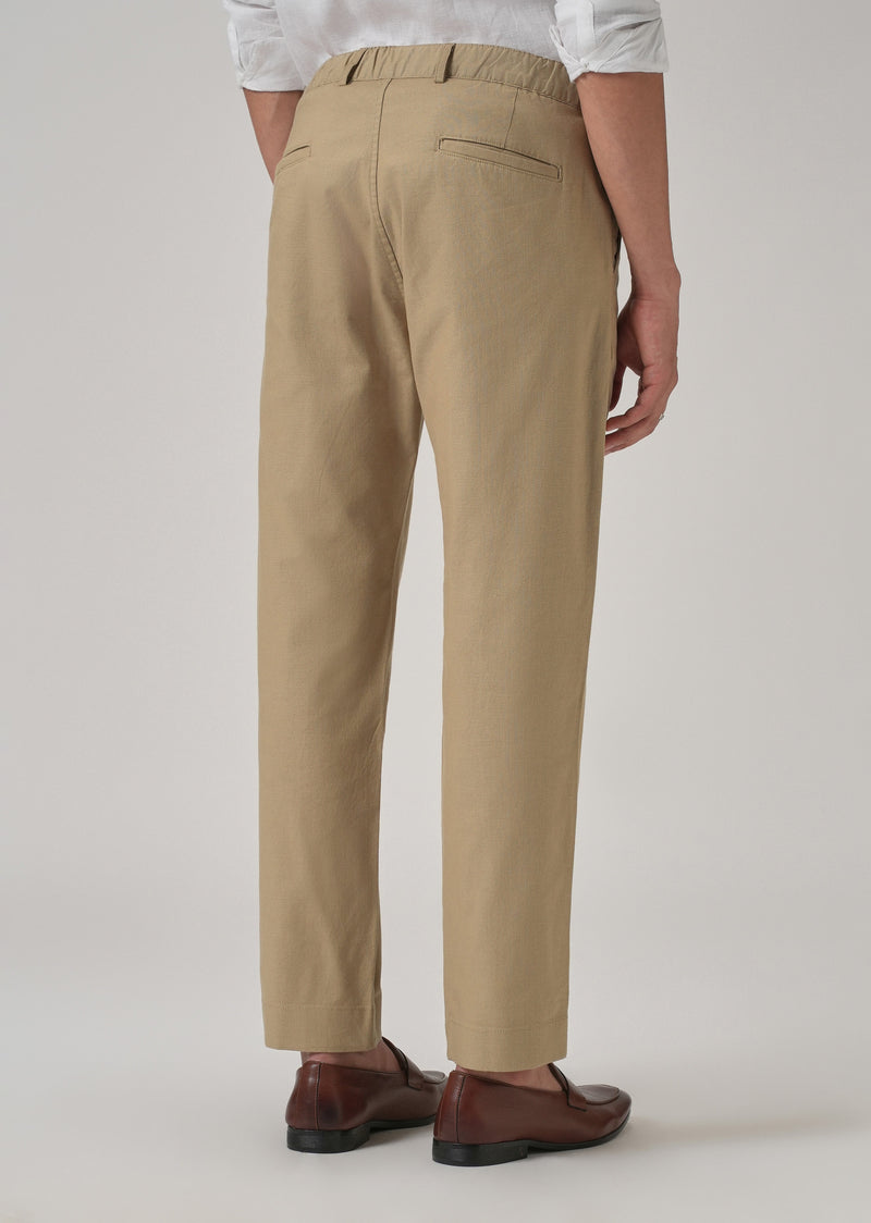 Taupe Beige Cotton Trouser