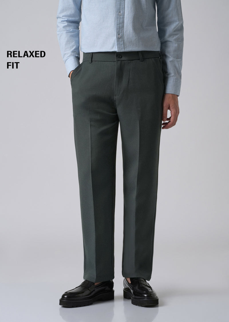 Teal Green Relaxed Fit Trousers