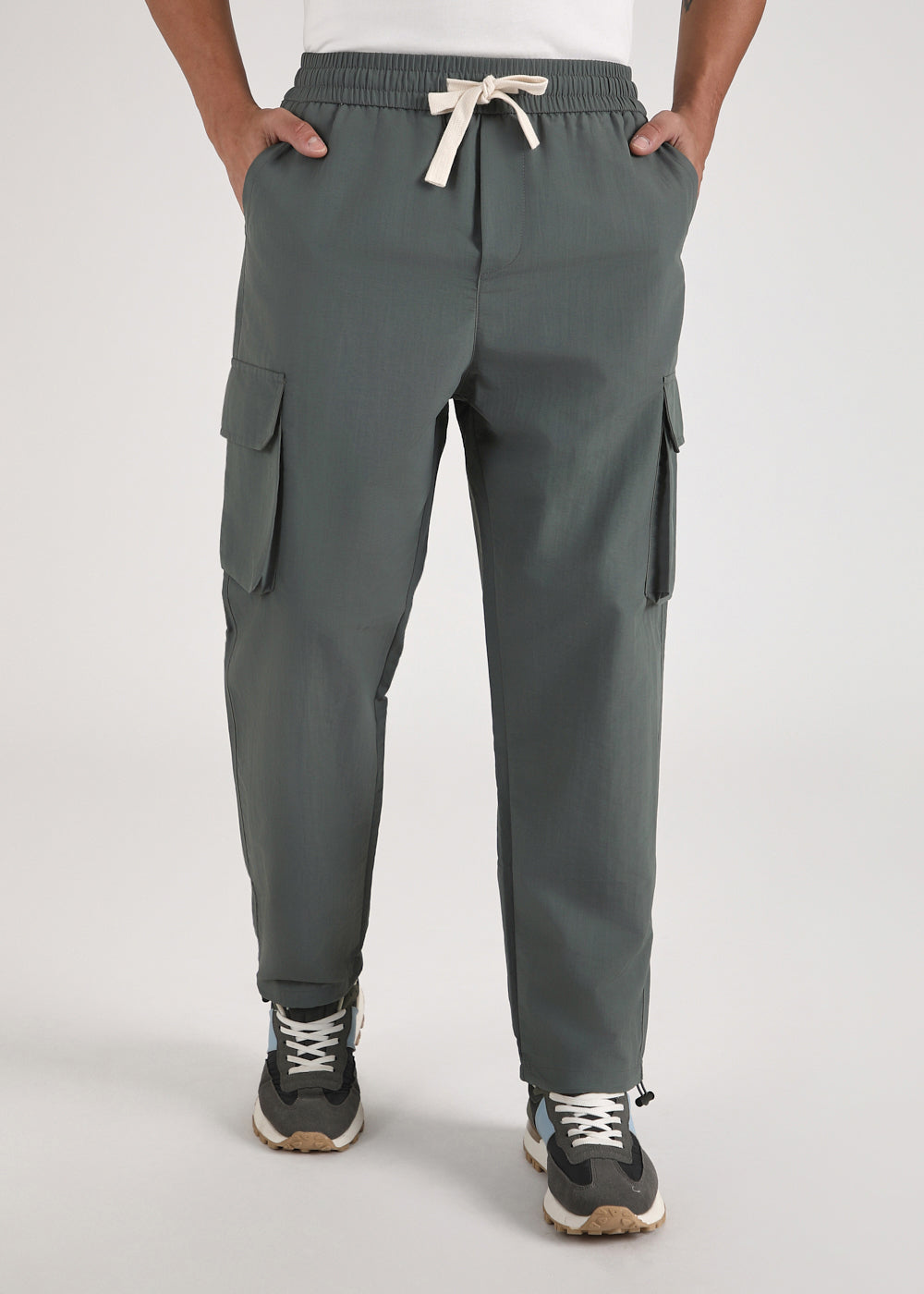 Sage Grey Relaxed Fit Cargo Pant