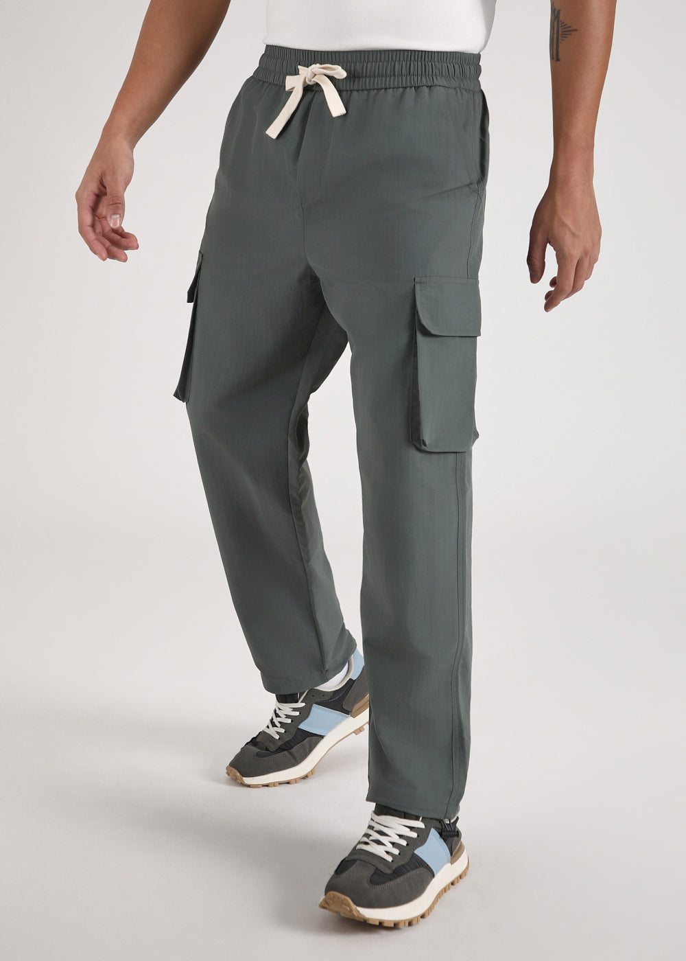 Sage Grey Relaxed Fit Cargo Pant