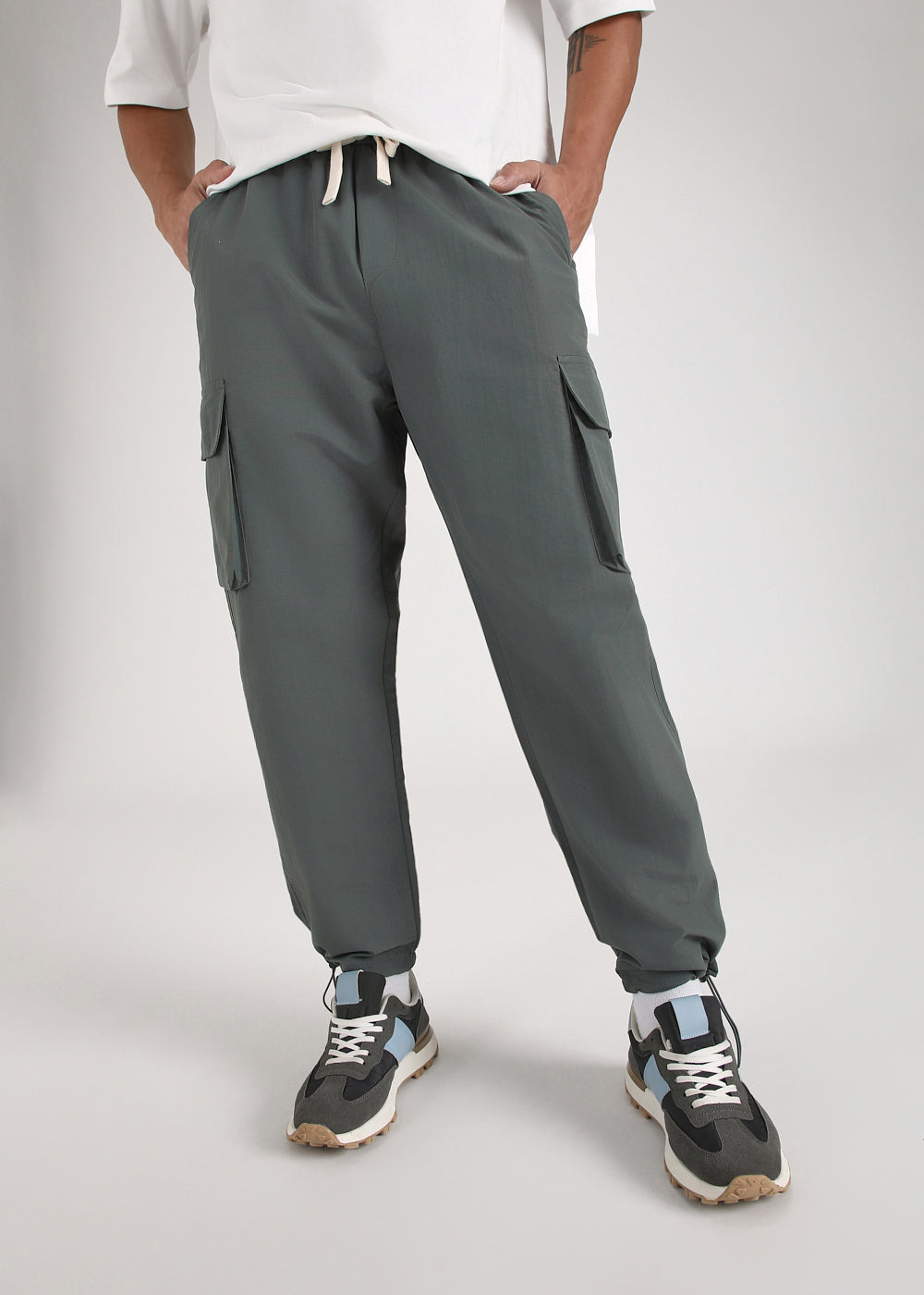 Sage Grey Relaxed Fit Cargo Pant