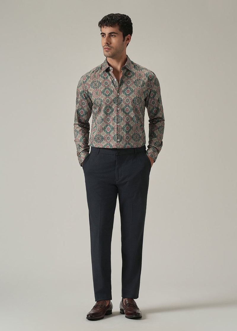 Vintage Pattern Print Shirt