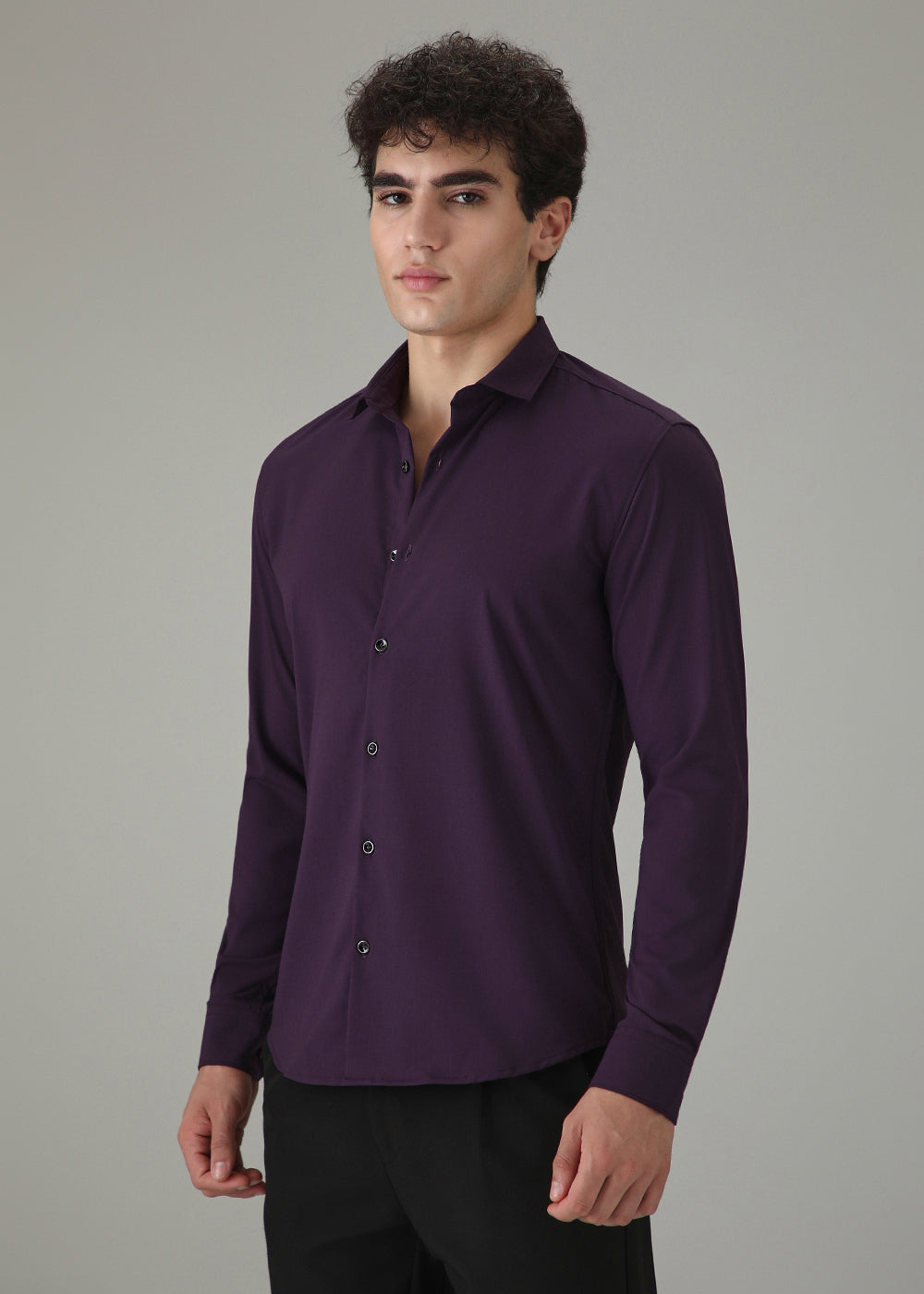 Violet Plain Wrinkle Free Shirt