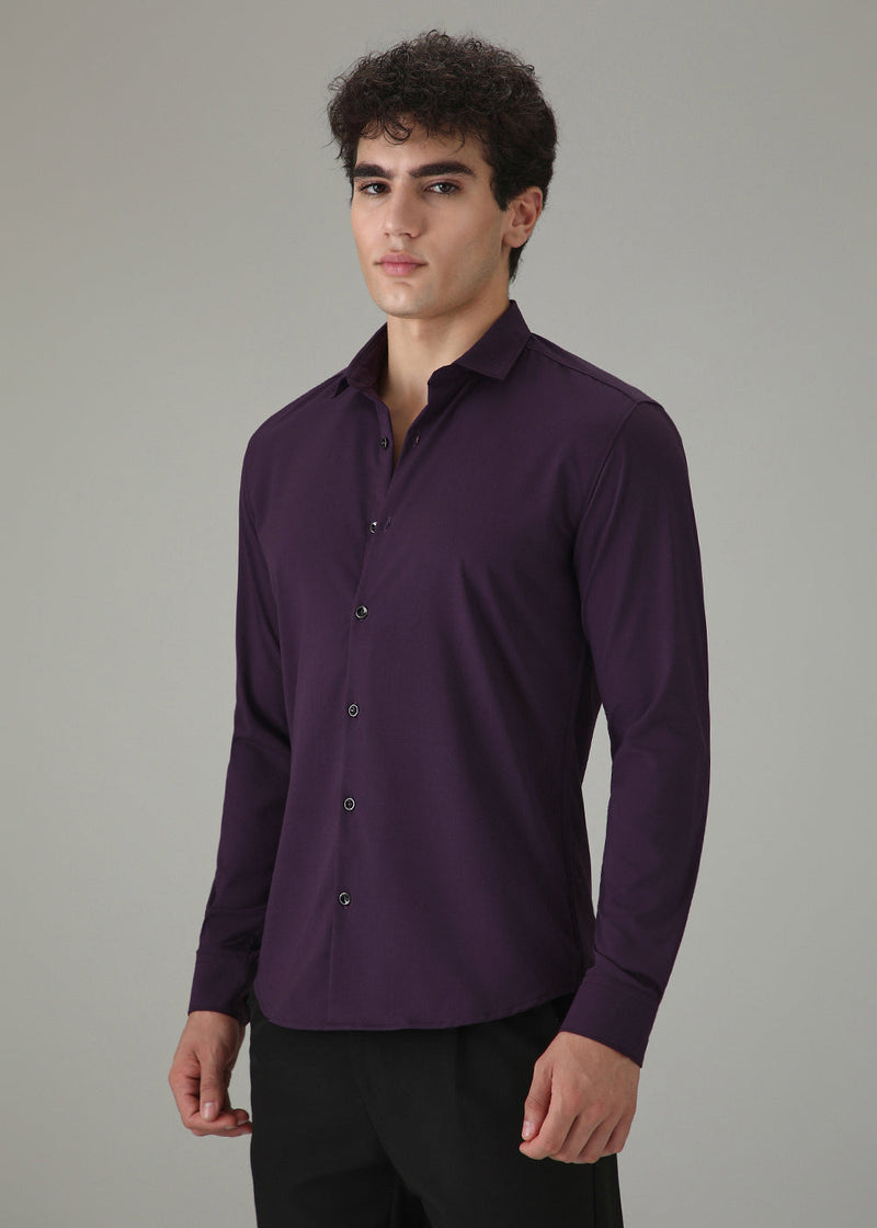 Violet Plain Wrinkle Free Shirt