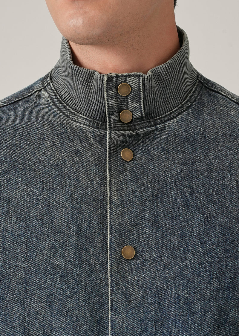 Washed Denim Bomber Jacket