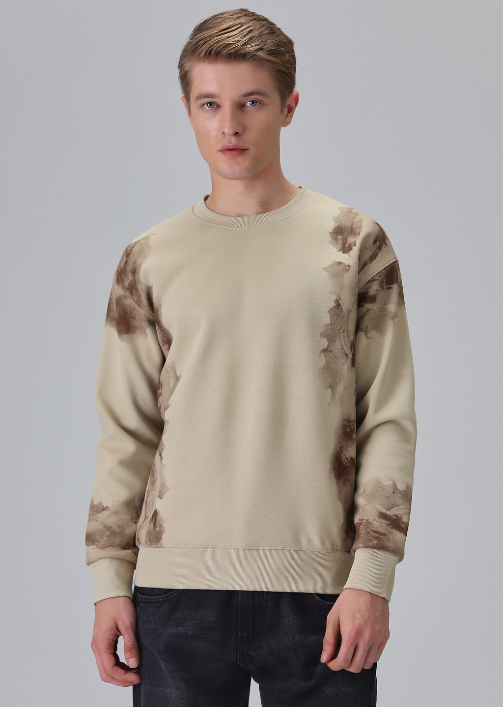 Waved Biege Sweatshirt