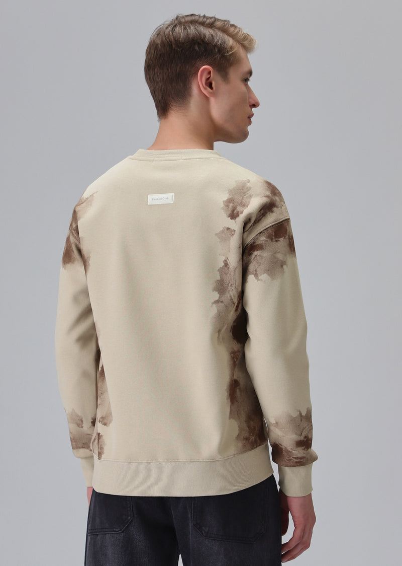 Waved Biege Sweatshirt