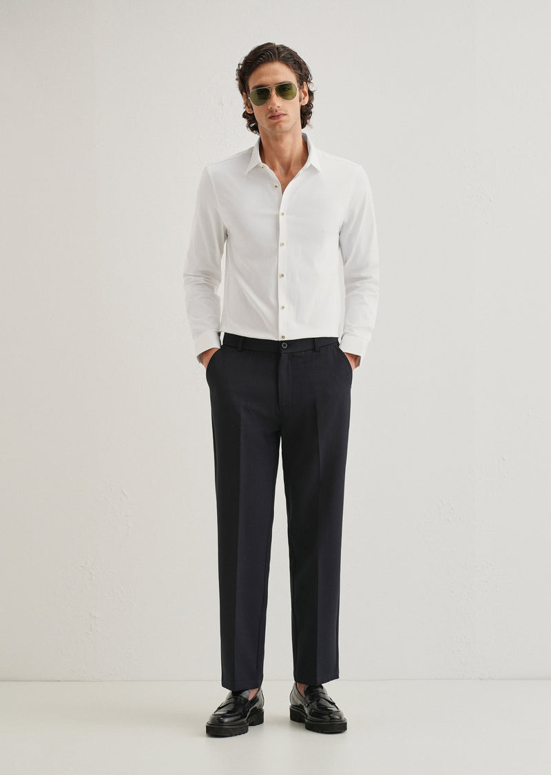White Glossy Gold Embellished Button Shirt