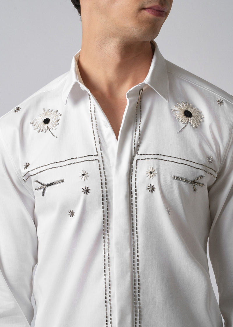 White Handcrafted Designer Shirt