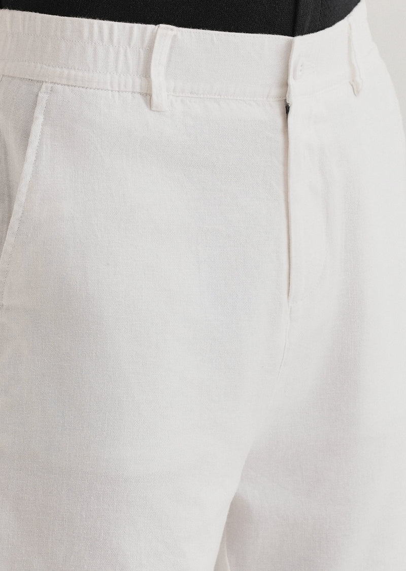 White Linen Shorts