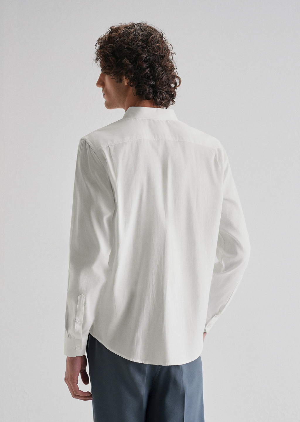 White Plain Blended Cotton Regular Fit Shirt