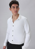 White Plain Stitchless Stretch Shirt