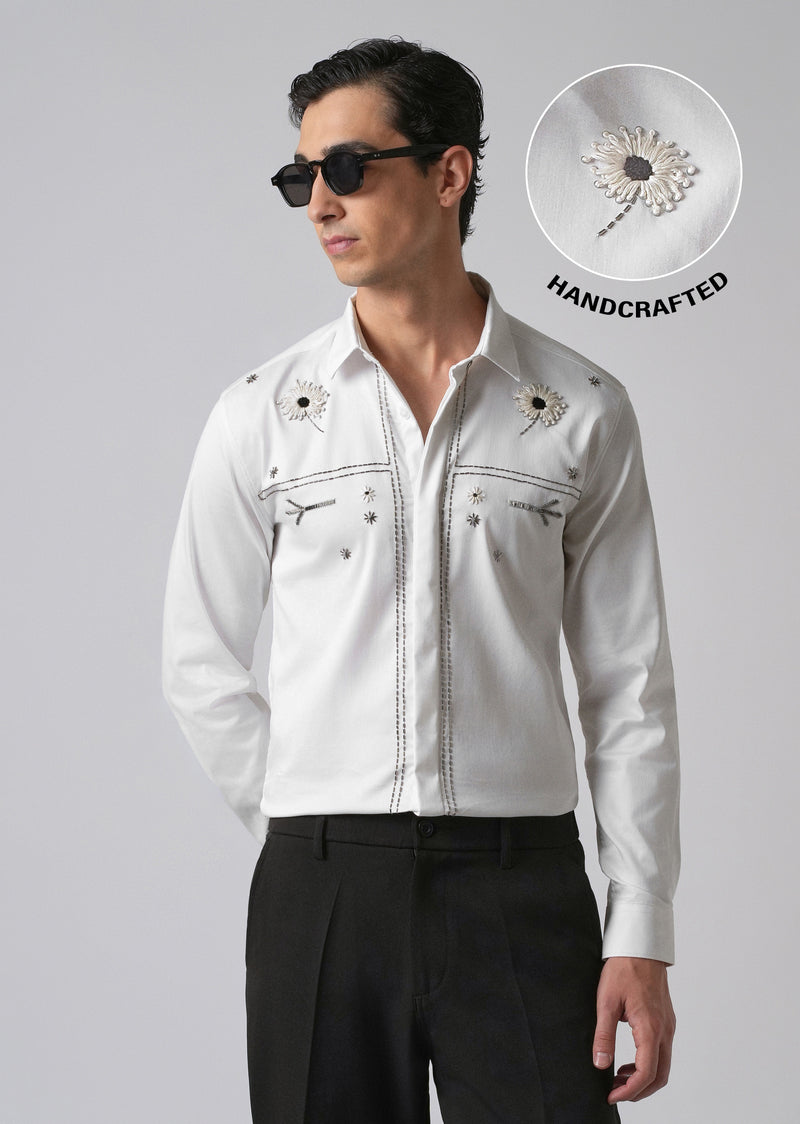 White Handcrafted Designer Shirt