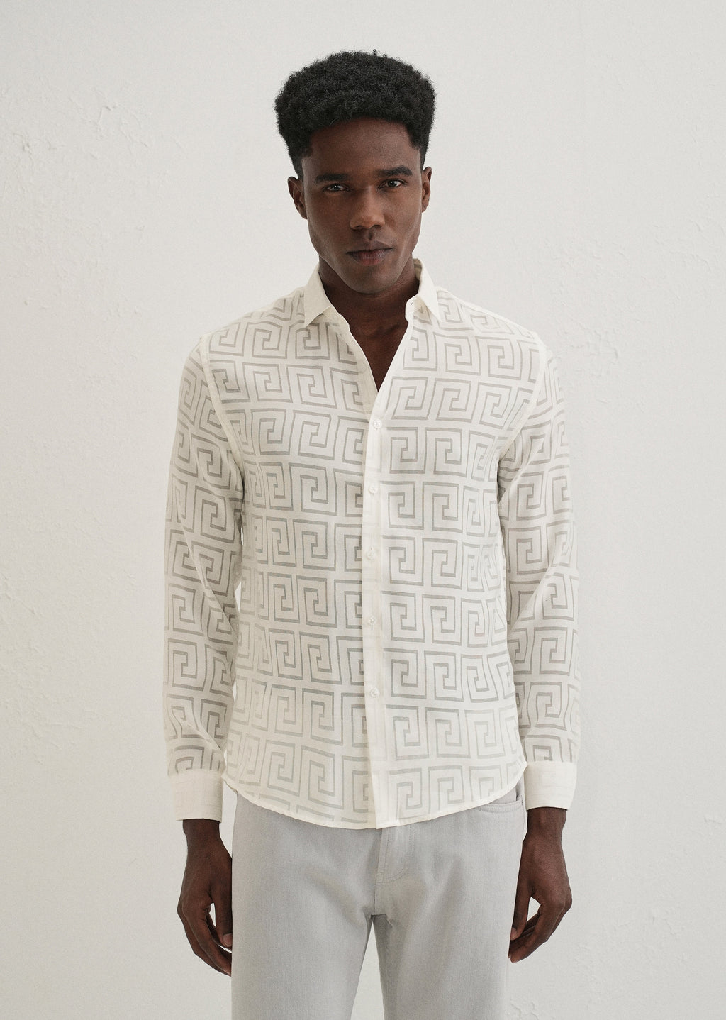 White Laser Cut Shirt