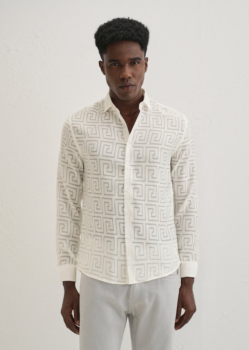 White Laser Cut Shirt