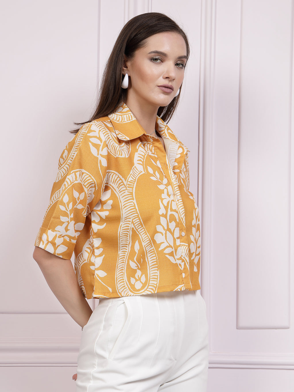 Athena Floral Printed Shirt-Style Top